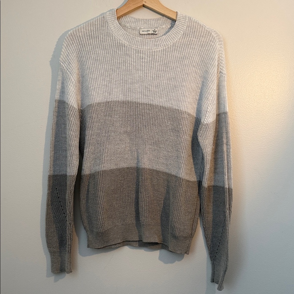 Gentle Fawn Gray and White Crewneck Sweater
